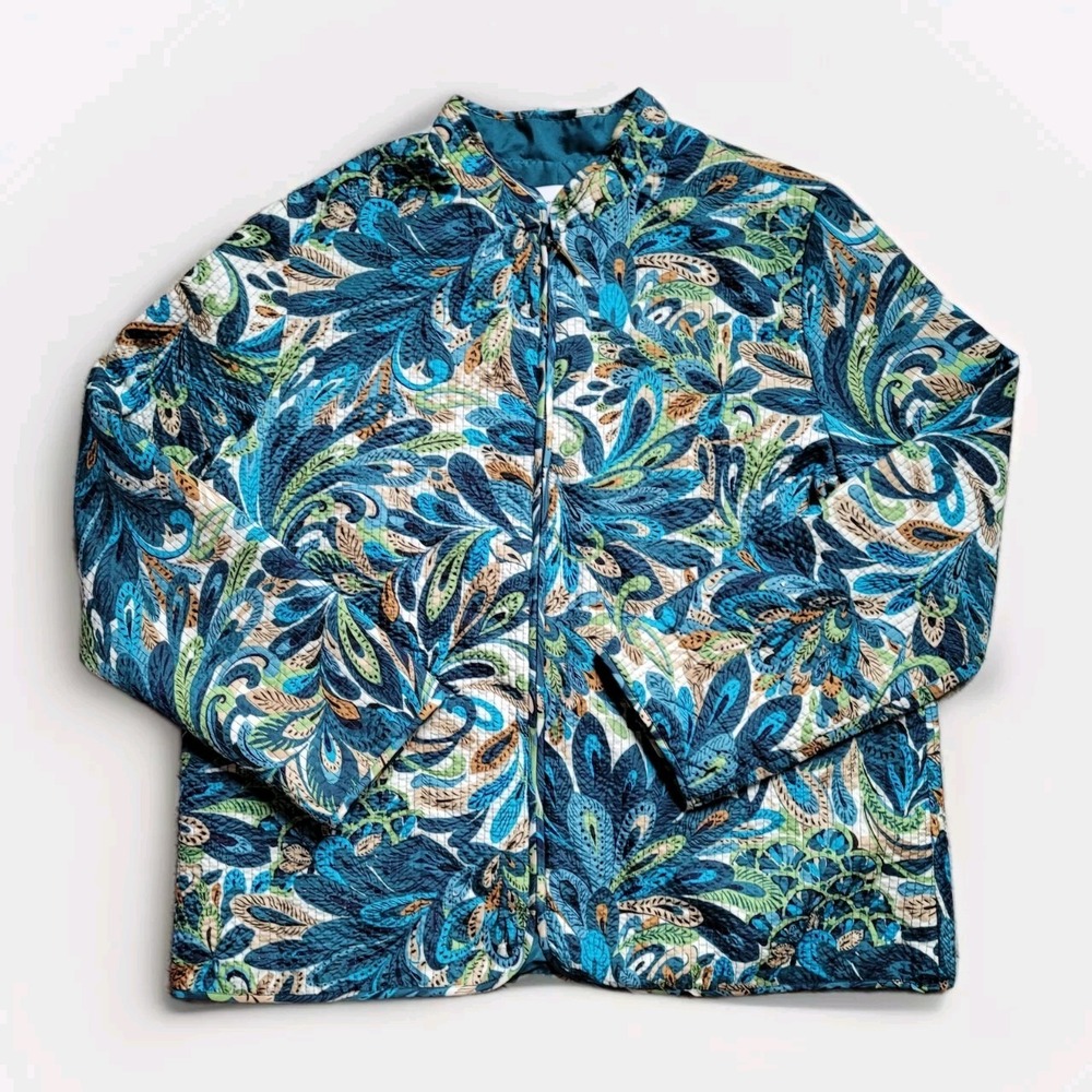 Alfred Dunner Size 14 Jacket Paisley Spring Quilted Colorful Easter Blazer